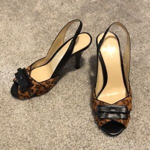 Leopard print peep-toes